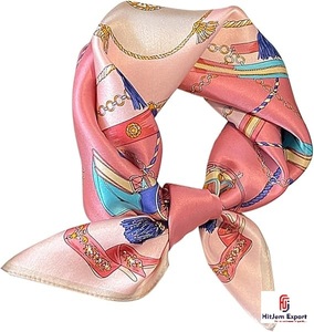 High Quality Printed Short <b>Scarf</b> Fabric Custom Logo OEM ODM White Label Textile Manufacturer Export Factory Supplier - Product Image 1
