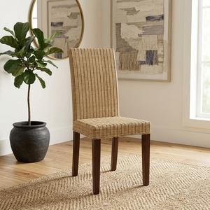 New Modern Minimalist Vertical Weave Rattan <b>Dining</b> Chair Wood Eco-Friendly Kitchen Restaurant Seating Furniture Accent <b>Armchair</b> - Product Image 2