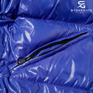 Blouson matelassé brillant pour homme, coupe-vent et chaud, avec capuche, léger, pour l'extérieur, collection Hiver 2026 - Product Image 2