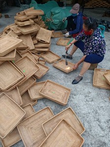 New Arrival Two Tier Natural Rattan Serving <b>Tray</b> Stand Eco Friendly Display <b>Tray</b> Wholesale Bulk Supplier Home <b>Decor</b> Organizer - Product Image 5