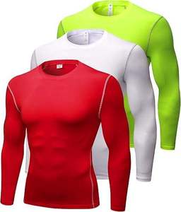 <b>Men's</b> Full Sleeve <b>Compression</b> <b>Shirt</b> Breathable Sublimation Printed Purple Blue Spandex Polyester Quick Dry Sport Top Rash Guard - Product Image 2