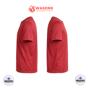 T-shirt décontracté pour homme WASONS INTERNATIONAL, rouge, 100% coton jersey 180g, col rond, manches courtes, coupe classique, personnalisable - Product Image 3