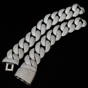 Hot Selling Full <b>Iced</b> Micro Pave Setting Moissanite Hip Hop White Gold Cuban Link <b>Chain</b> Fashion Business Diamond Stylish Jewelry - Product Image 6