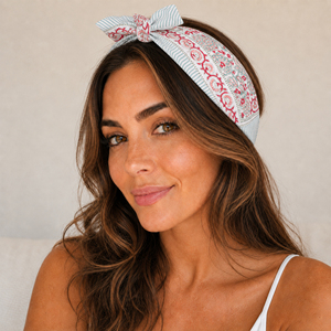 Cotton Bandana Striped Floral Print Square Scarf Breathable Lightweight Summer <b>Head</b> <b>Wrap</b> Casual Style Boho Kerchief - Product Image 1