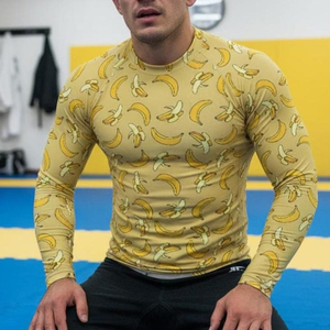 เสื้อรัดรูปแขนยาวระบายอากาศแห้งเร็วสำหรับผู้ชาย เหมาะสำหรับบราซิลเลียนยิวยิตสู MMA ยิม ฟิตเนส - Product Image 4