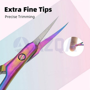 Ciseaux à cuticules en acier inoxydable avec revêtement en titane arc-en-ciel, pointes fines pour un soin professionnel des ongles - Product Image 3