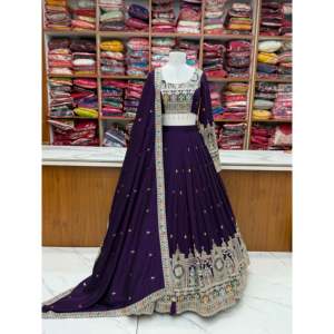 Conjunto elegante Lehenga Choli para mujer de diseñador para fiesta - Product Image 3