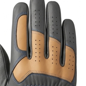 Gant de golf en cuir véritable, respirant, à doigts entiers, avec fermeture à bouton, unisexe, avec sangle de poignet réglable - Product Image 4