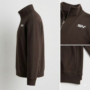 Sudadera con Cierre de Cremallera Personalizada con Logotipo para Hombre, Estilo Informal, Mezcla de Algodón Básico, Sudadera con Cierre de Cremallera a Bajo Precio para Hombre - Product Image 5