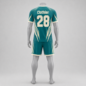 Uniforme de Fútbol Personalizado con Camiseta y Pantalones Cortos, con Material Transpirable que Absorbe la Humedad, para Programas de Entrenamiento Profesional - Product Image 2