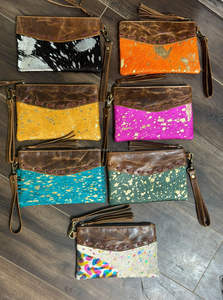 Pochette à fermeture éclair de luxe en cuir de vachette métallique minimaliste occidentale pour femmes en cuir véritable Designer Portable Wallet Purse - Product Image 5