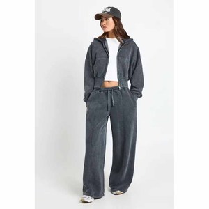 Hot Selling Women Custom ODM Autumn Drawstrings 100% Cotton Oversized Heavy Weight <b>Zip</b> <b>up</b> Acid Wash Embroidered/Printed Hoodie - Product Image 3