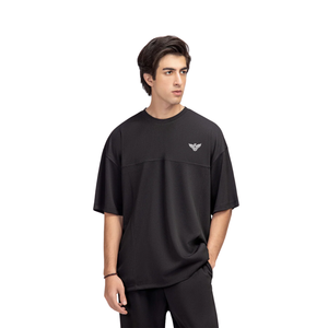 Camiseta de Algodón Negra para Hombre, Corte Regular, Estampado Serigrafiado, Estilo Casual, Transpirable, para Uso Diario, Moda Veraniega - Product Image 3