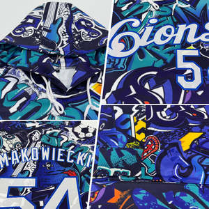 Sudadera con Capucha y Estampado de Grafiti Personalizado para Hombre, Tejido de Felpa, Bolsillo, Poliéster de Secado Rápido, Nombre del Equipo Bordado, Ropa de Invierno - Product Image 4