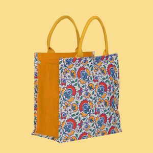 shopping carry bag jute tote printed text reusable grocery <b>handbag</b> beach storage organizer travel casual fabric eco - Product Image 2