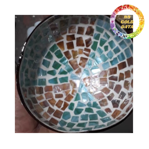 Cuenco decorativo de coco hecho a mano con incrustaciones de perlas para sets de regalo de spa, habitaciones de hotel y exhibiciones en restaurantes. - Product Image 5
