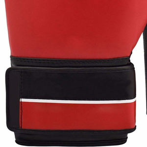 Gants de boxe en cuir PU personnalisés, professionnels, rouge et blanc, avec fermeture à boucle sécurisée, support de poignet, gants d'entraînement, fabrication en usine - Product Image 5