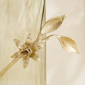 Jarrón de Vidrio de Lujo con Base de Metal Dorado, Hecho a Mano, Resistente al Óxido, Minimalista, Decorativo, Centro de Mesa para Bodas y Hogar - Product Image 3