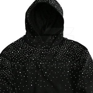 Sudadera con Capucha de Invierno para Hombre, Elegante, con Cierre de Cremallera y Pedrería, Transpirable, Ecológica, con Cristales, Tejido Premium, Estilo Casual Urbano - Product Image 3