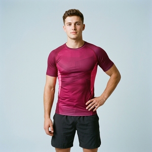 Custom Front Logo Sporty Half Sleeve Compression Shirt for Men Sports Training Gym Workout Quick Dry Athletic Performance - Product Image 1