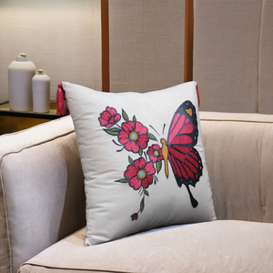 Best Seller Embroidery Floral Design Everyday Cushion Cover Floral throw <b>pillow</b> Cover Decorative Cushion <b>Case</b> for Room - Product Image 1