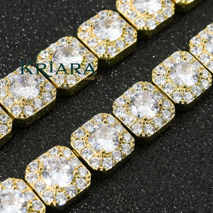 Bracelet pour homme en or plaqué 925 avec diamant de laboratoire taille coussin, style hip-hop, pour usage quotidien - Product Image 4
