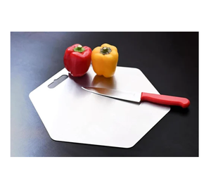 Planche à découper hexagonale antidérapante en acier inoxydable pour légumes et préparation culinaire - Product Image 1