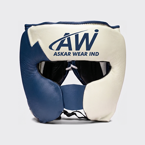 อุปกรณ์ป้องกันศีรษะสำหรับชกมวยแบบเต็มหน้า Askar Wear Ind ทำจากหนังวัวแท้ สำหรับการฝึกซ้อมทุกฤดูกาล - Product Image 1