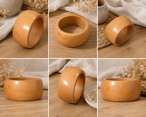 Pulsera Redonda de Madera Hecha a Mano, Decoración Rústica Ecológica para el Hogar, Artesanía Natural Pulida - Product Image 4
