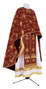 Casulla de Sacerdote Blanca Mate de Poliéster sin Mangas Estampada con Estola y Bordado Dorado, Fresca, Cómoda y Suave para Todas las Estaciones - Product Image 2