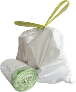 ถังขยะ PE แบบมีเชือกรูด ไม่ขาดง่าย พร้อมถุงขยะแบบใช้แล้วทิ้งที่สามารถนำไปรีไซเคิลได้ สำหรับใช้ในบ้านและสำนักงาน พิมพ์ลายได้ตามต้องการ - Product Image 1