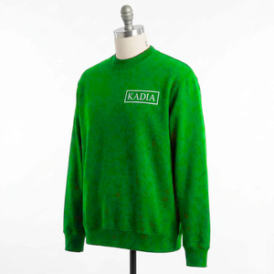 Sweat-shirt vert à col rond KADIA, coupe classique, unisexe, pull décontracté, couleur unie, tricot en coton, vêtement d'automne - Product Image 4