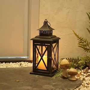 Lanterne carrée en bois, porte-bougies, support suspendu rustique fait main, décoration d'intérieur pour Noël, anniversaires, mariages - Product Image 2