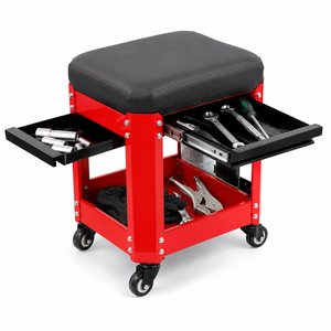 Asiento de taller con 2 cajones, 360 °   Taburete Giratorio Mecánico con Ruedas, Silla Resistente con Caja de Herramientas, Capacidad de Carga de 280 lb, GAPGAR027 - Product Image 1