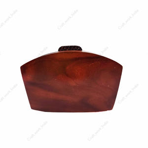 Handcrafted Leaf Carved Wooden Clutch <b>Bag</b> <b>for</b> <b>Women</b> Designer Evening Party Wedding Statement Hard Case Wooden Purse - Product Image 4