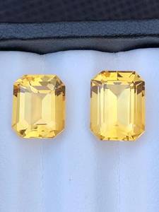 คู่ Madeira Citrine: อัญมณีตัดมรกต - Product Image 1