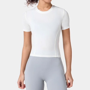 Camiseta de Compresión para Mujer, Camiseta Deportiva para Gimnasio, Absorbe el Sudor, Ajuste Ceñido, Corte Corto, Alta Elasticidad, para Fitness y Running - Product Image 1