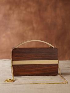 Bolso de Mano de Lujo para Mujer, Diseño Geométrico de Resina, Hecho a Mano, Ecológico, Moderno, de Madera, Tipo Caja, para Fiesta, Regalo - Product Image 1
