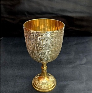 Elegante Copa de Latón Hecha a Mano, Vaso Metálico para Beber, Vajilla Real Vintage, Vaso Decorativo para Bebidas - Product Image 6