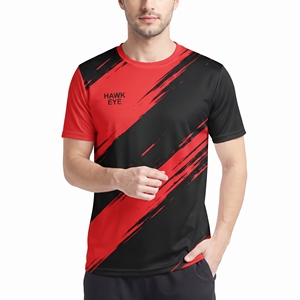 T-shirt de sport pour homme en gros, personnalisé par sublimation, imprimé intégral, respirant, à manches courtes, pour la course, l'entraînement et la gym - Product Image 3