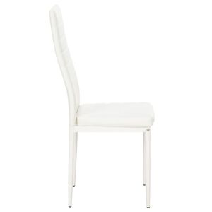 Set di 4 Eleganti Sedie da Pranzo Bianche con Schienale Alto, Assemblate con Finitura Strutturata, Codice Alternativo 86358020 - Product Image 6