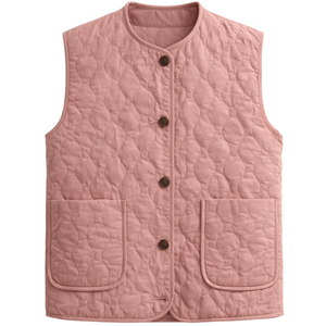 Gilet matelassé sans manches léger pour femme, avec boutons et poches, idéal pour le printemps et l'été, style décontracté, pour superposer - Product Image 1
