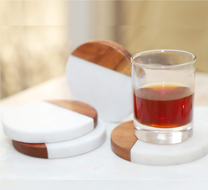 Stylish Square-Shaped Modern <b>Marble</b> <b>Coasters</b> Brass Line Crafts Stone Mats Non-Slip Design <b>Marble</b> <b>Coaster</b> - Product Image 4