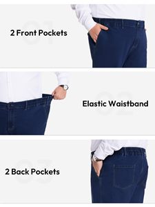 Jeans de Mezclilla para Hombre, Corte Recto, Cintura Media, Ajuste Regular, Color Sólido, Estilo Casual de Algodón, para Otoño - Product Image 2