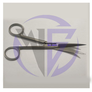 Ciseaux chirurgicaux manuels, tranchants/à pointe arrondie, 5 pouces, tête angulaire, acier inoxydable, certifiés CE, Wenquar Surgical - Product Image 4