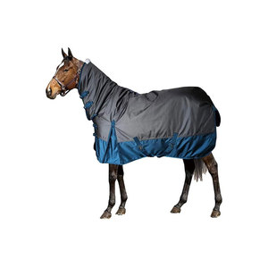 High Quality Horse Rug with Spandex Mesh Nylon Gray Blue Full Coverage Weather Protection - Product Image 1