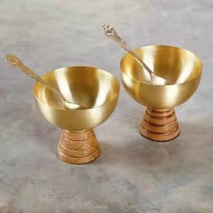 Tazón de Acero Inoxidable para Helado con Cuchara, Plato de Metal para Servir Postres Clásicos - Product Image 1