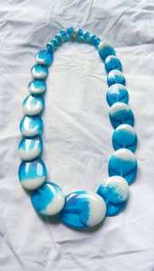 Collar de resina con rayas de cebra, collar con cuentas en forma de círculo, joyería de moda, accesorio para mujer, collar llamativo para uso diario, original - Product Image 3