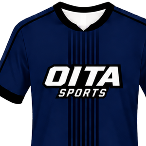 Camiseta de Rugby Azul Marino y Negra de Manga Corta con Cuello Redondo, Transpirable, para Entrenamiento de Equipo, Uniforme Deportivo de Alto Rendimiento - Product Image 3