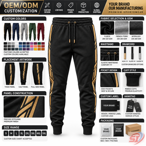 Pantalones Deportivos SAAJAN Negros con Cordón Ajustable, Mezcla de Algodón/Poliéster, Estilo Jogger, Personalizables, de Lujo, Premium, para Invierno, Venta al Por Mayor - Product Image 6